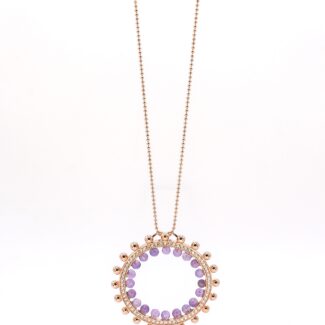 COLLIER CRUSH - ROSE GOLD, Pierre Amethyste (Violet)