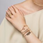 BRACELET JONC TRIANGLE PAVÉ  bain or jaune