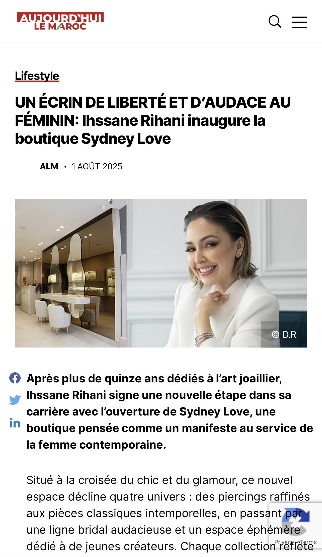 Revue de presse Sydney Love