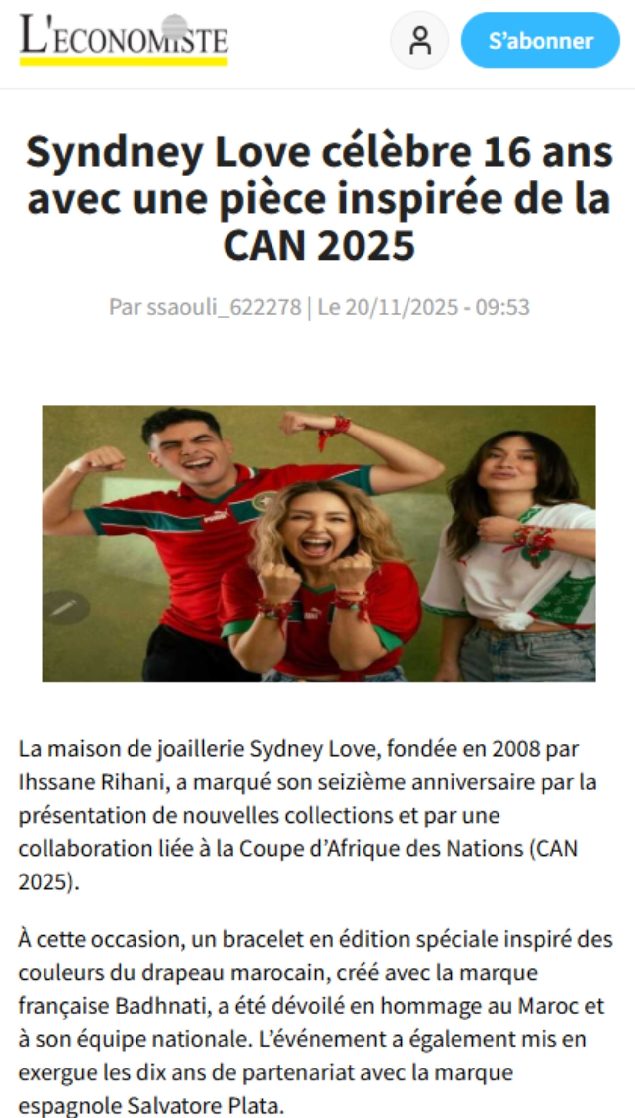 Sydney Love - Revue presse CAN